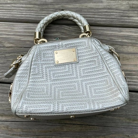 Gianni Versace Women Bag Small Hand Bag Silver Tone Made in Italy - Picture 3 of 12